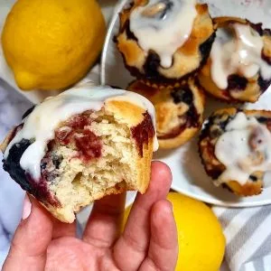 close up of bitten muffin