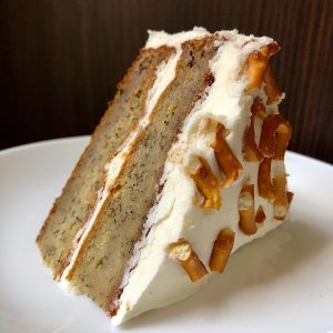 Banana Cake with Salted Vanilla Buttercream Frosting