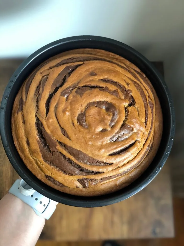 chocolate peanut butter swirl cake
