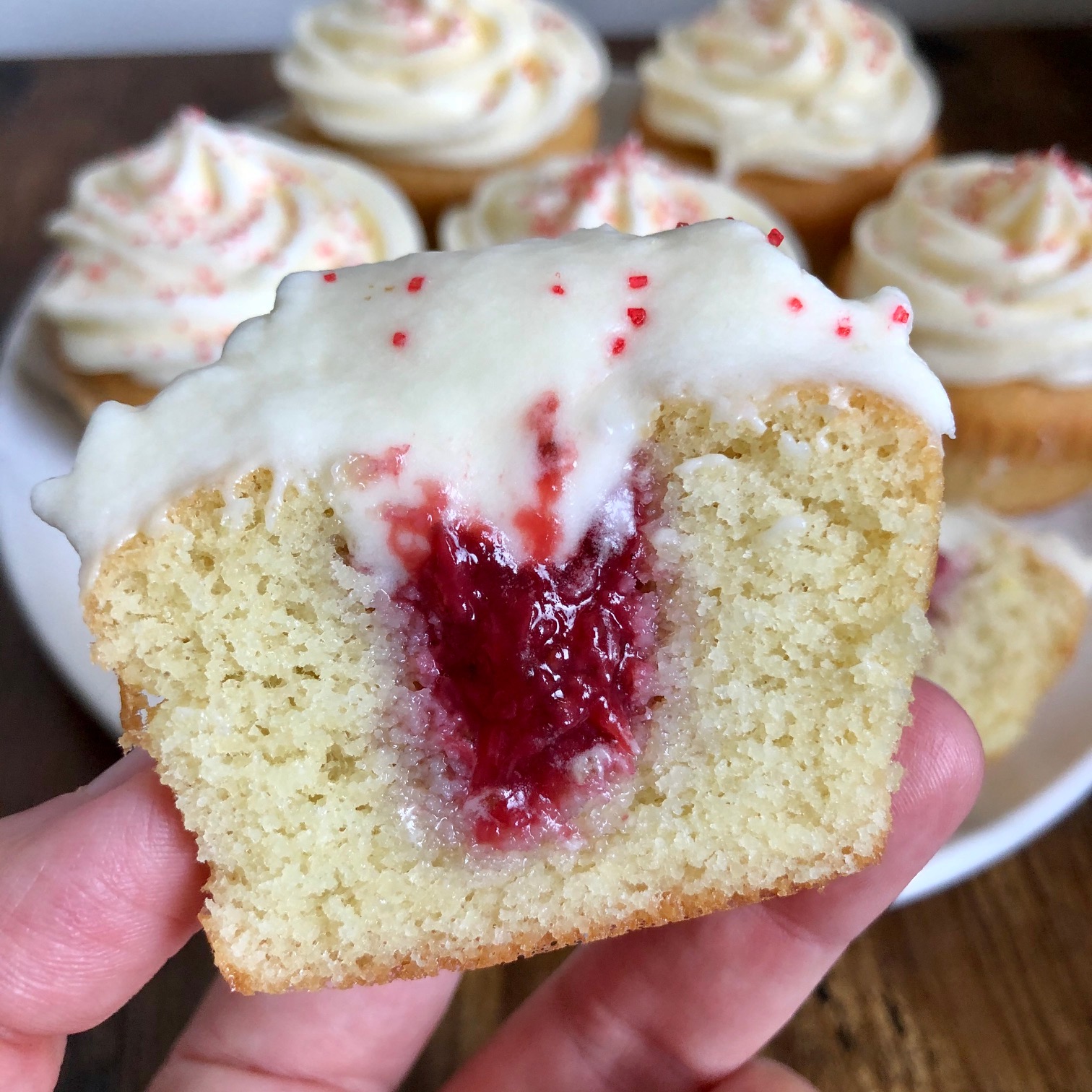 Gluten Free Strawberries and Creme Cupcakes