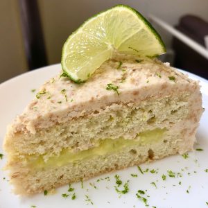 slice of key lime pie cake