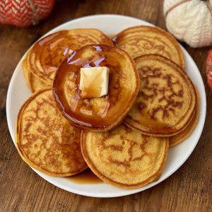 plate of pumpkin pancakes