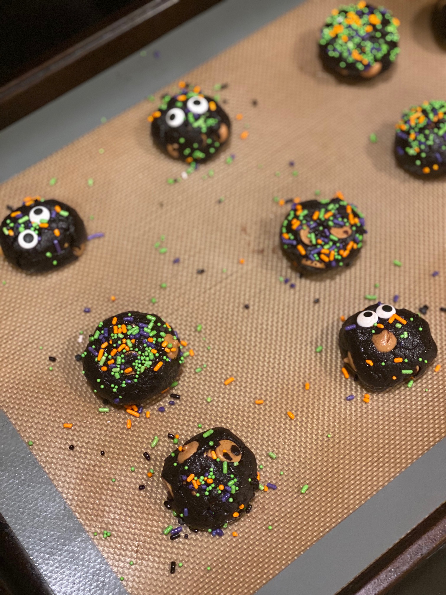 Chocolate Peanut Butter Monster Cookies