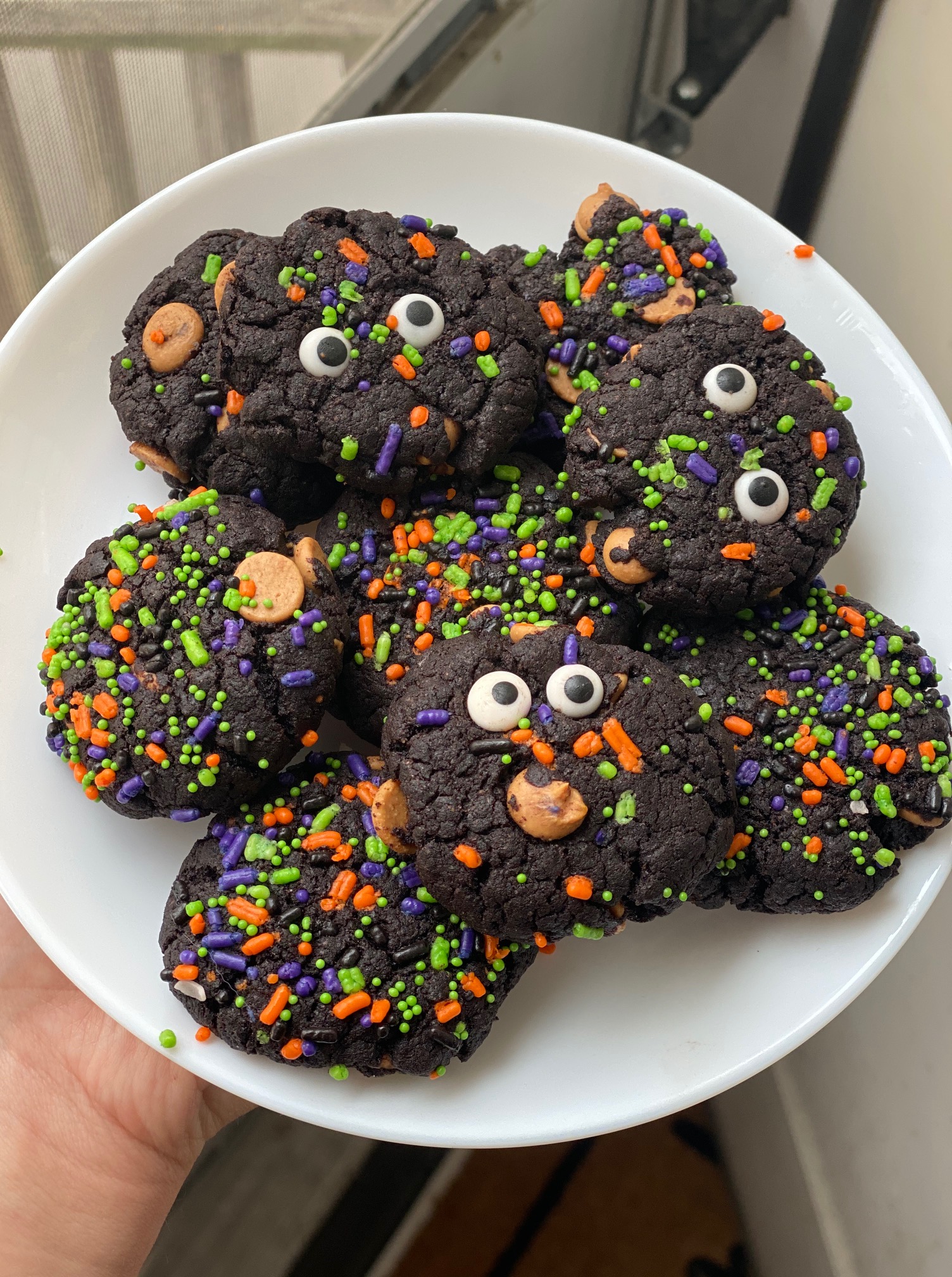 Chocolate Peanut Butter Monster Cookies