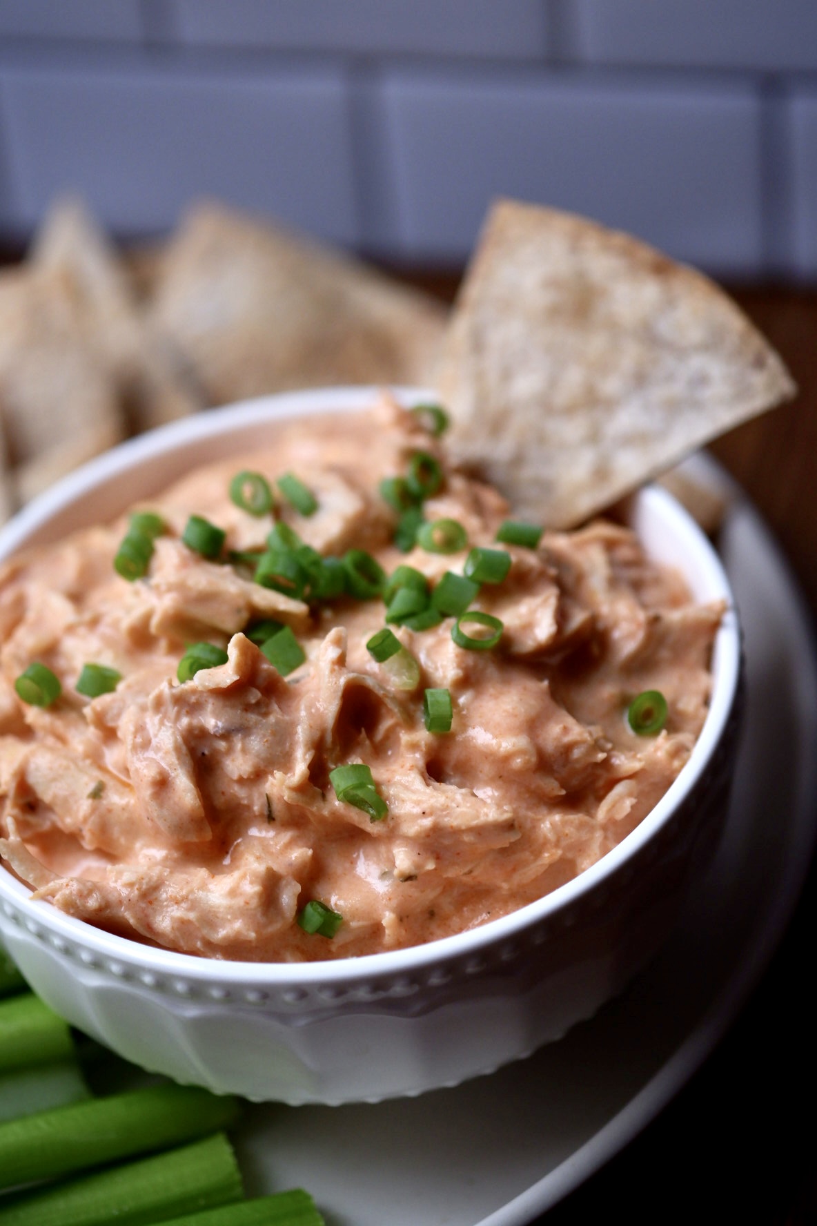 Healthy Buffalo Chicken Dip - Food By The Gram