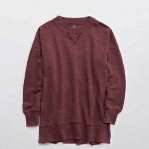 An Aerie Good Vibes Oversized Sweatshirt in royal berry.