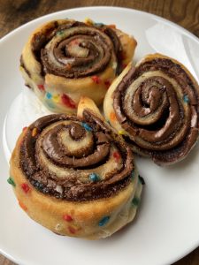 healthier funfetti nutella cinnamon buns