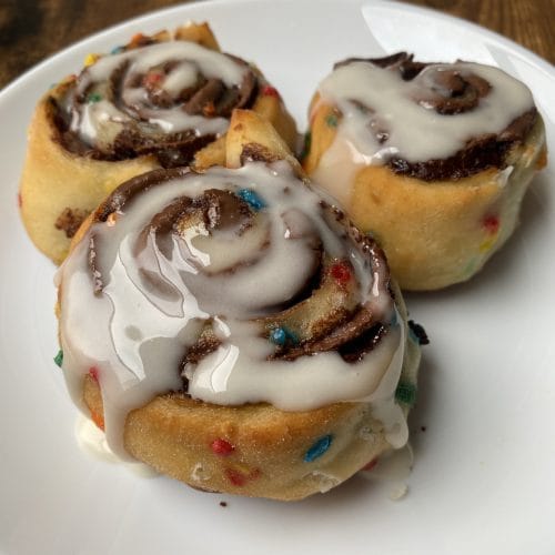 healthier funfetti nutella cinnamon buns