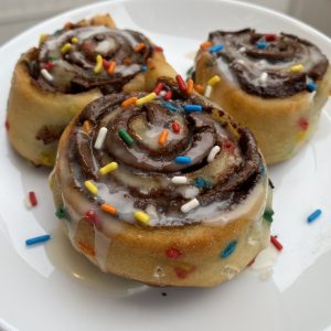 healthier funfetti nutella cinnamon buns