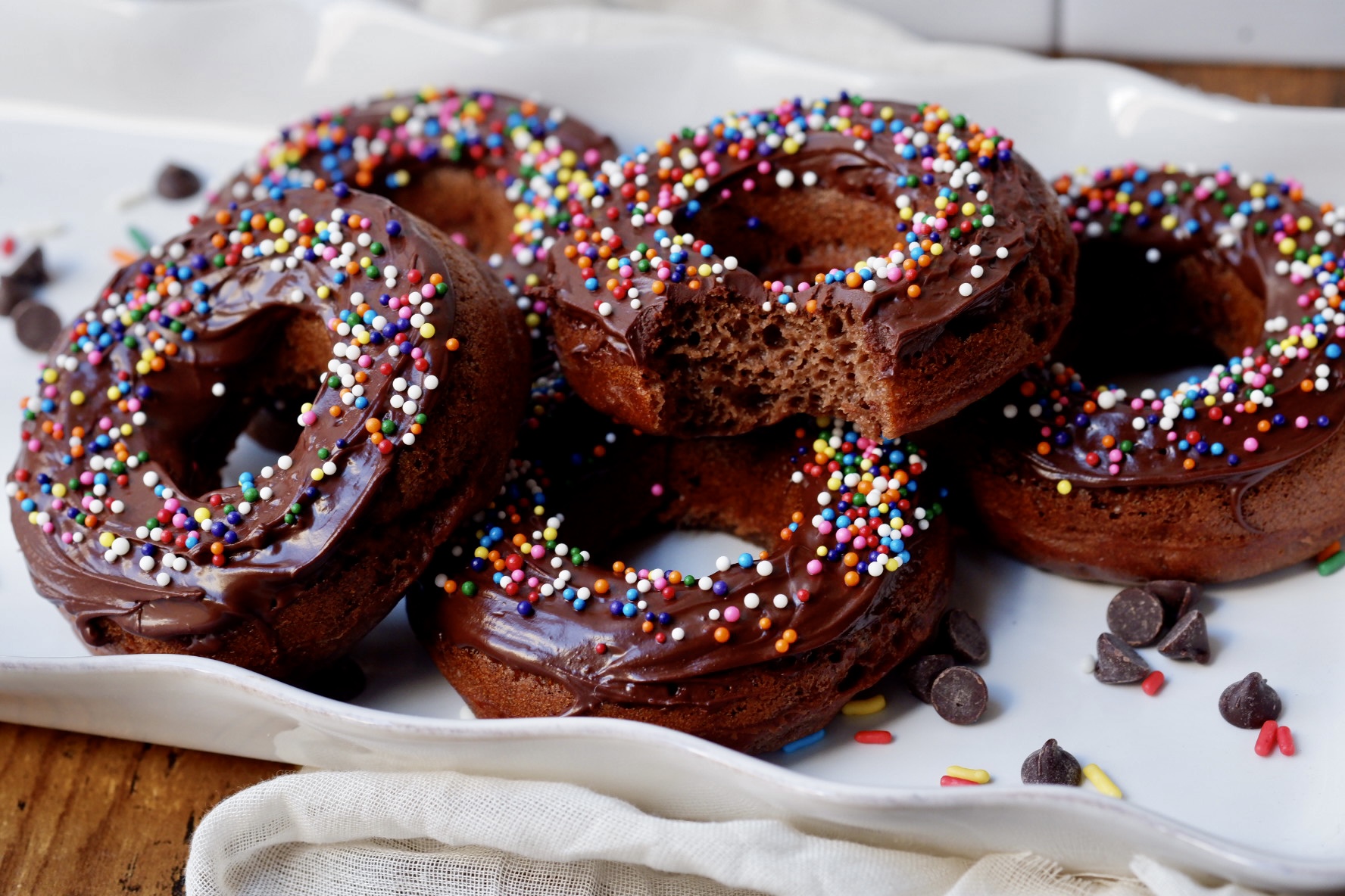 healthy double chocolate donuts
