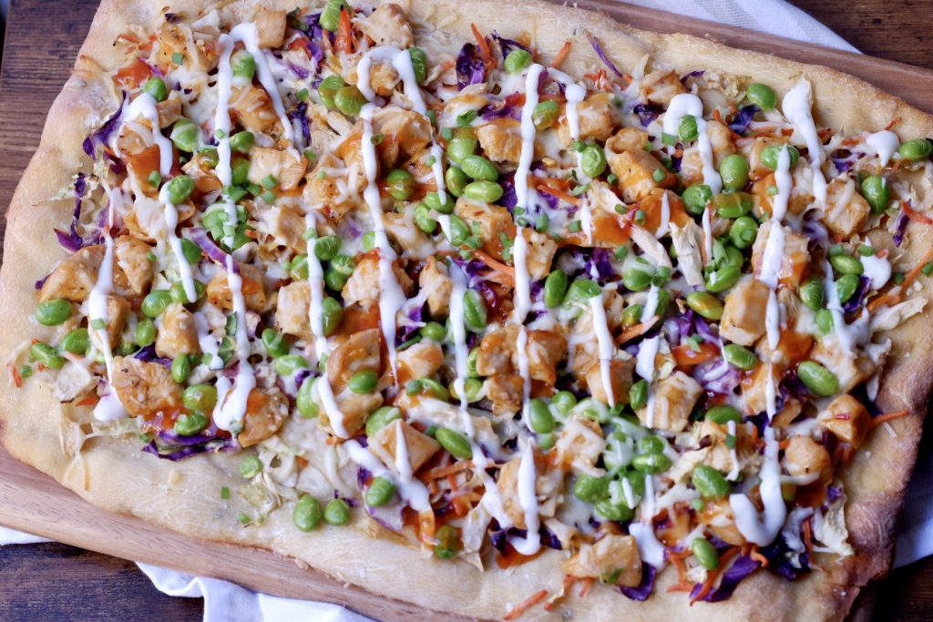 sweet chili chicken flatbread