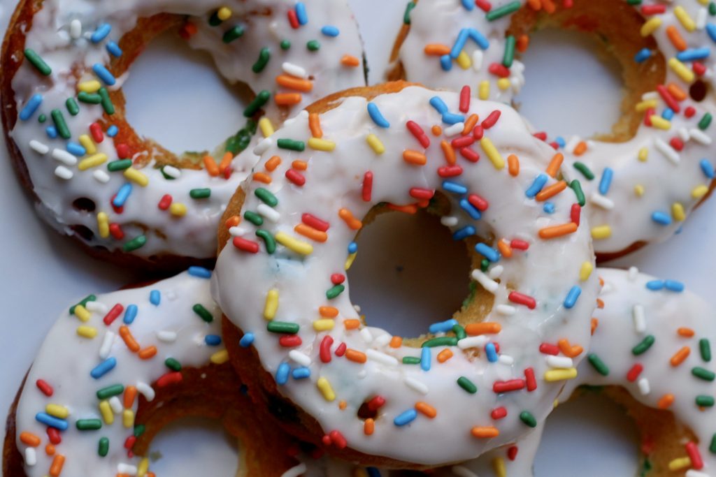 healthy birthday cake donuts