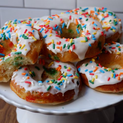 healthy birthday cake donuts
