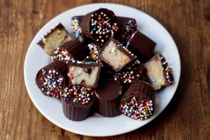 Light cookie dough truffles