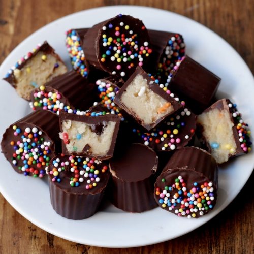 Light cookie dough truffles