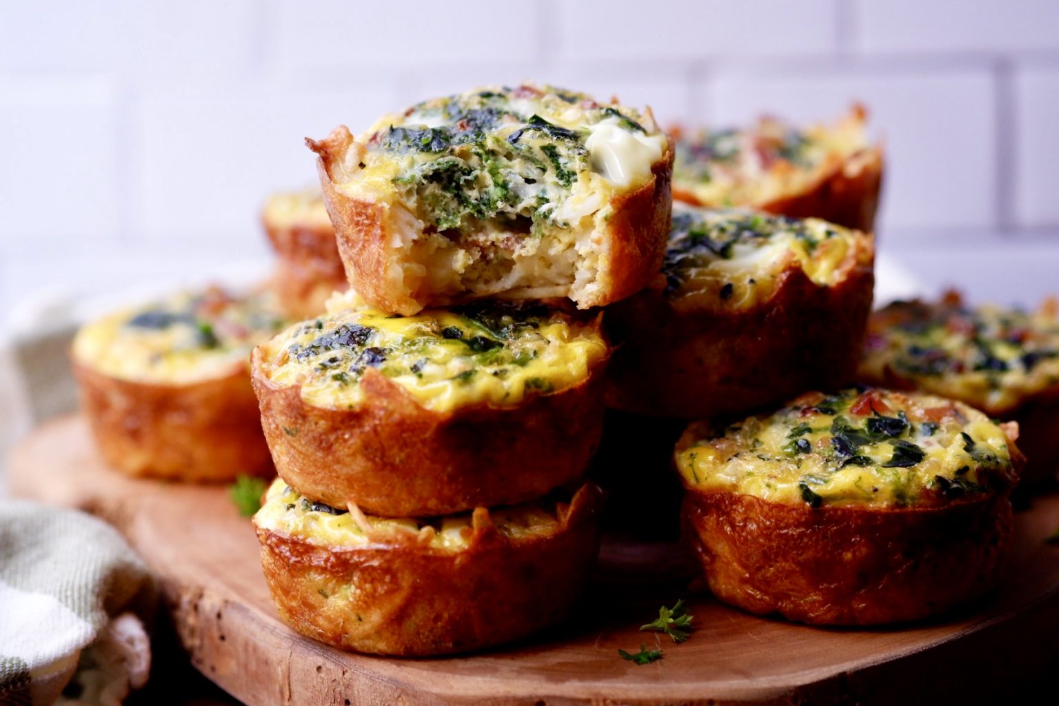 Mini Quiche with Hash Brown Crust - Food By The Gram