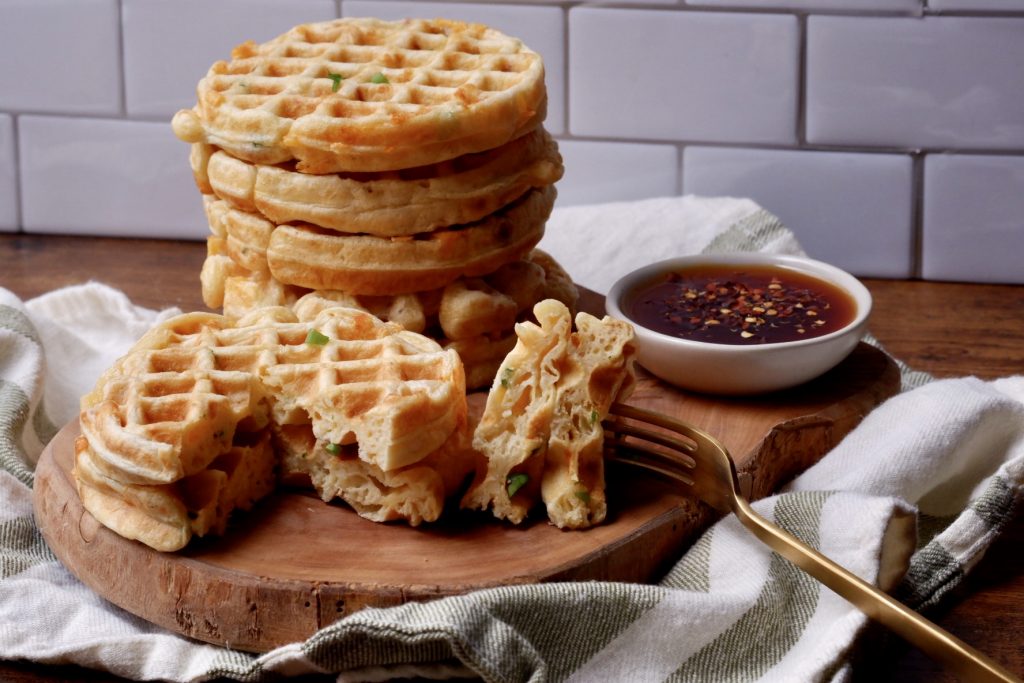 Bacon Cheddar Scallion Waffles