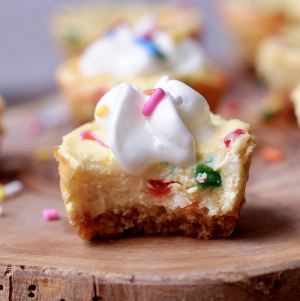 Light Confetti Cheesecake Bites - Food By The Gram