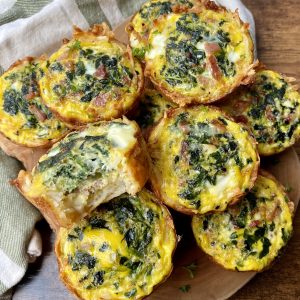 Mini Quiche with Hash Brown Crust