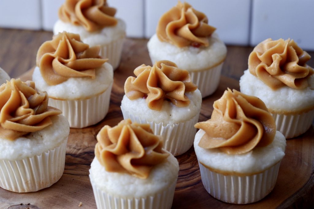 Healthy peanut butter and jelly cupcakes