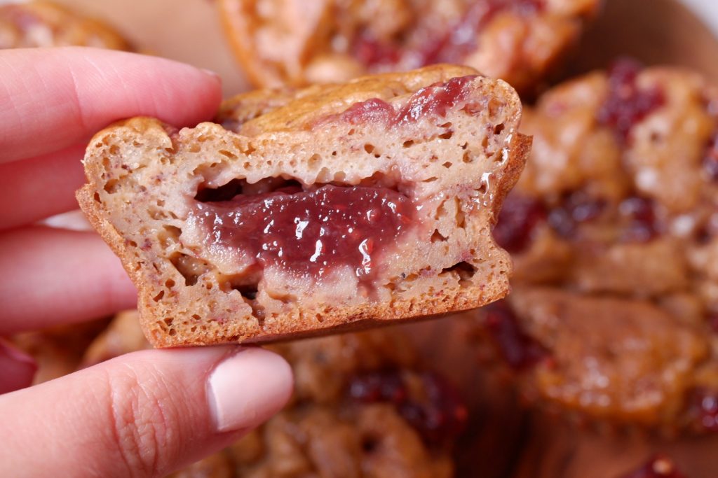 pb & j banana muffins