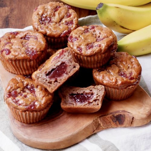 pb & j banana muffins