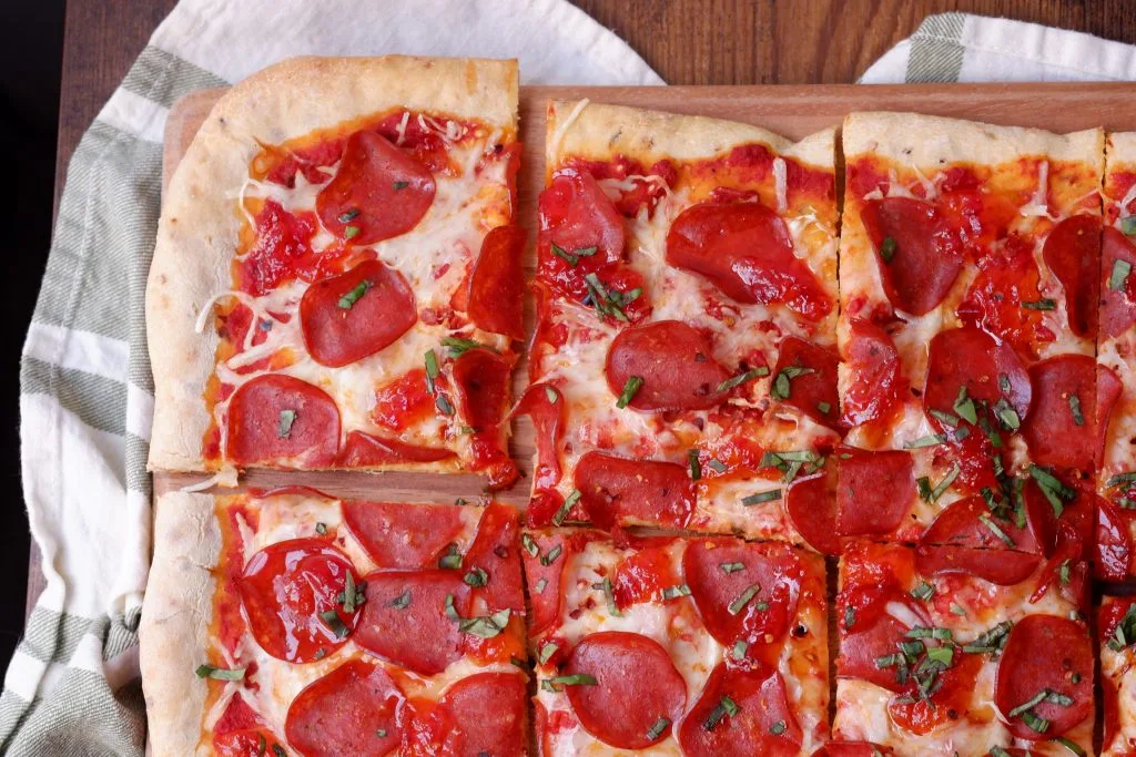 sweet and spicy pepperoni pizza