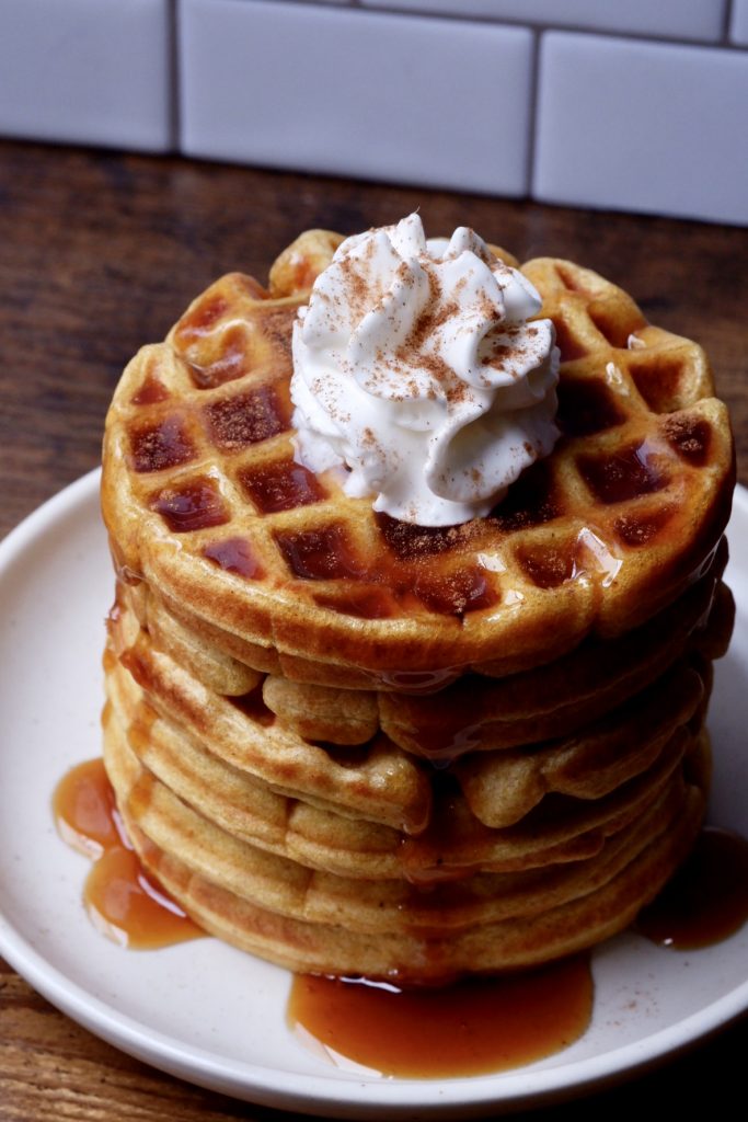 Healthy pumpkin waffles