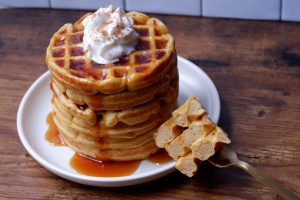 Healthy pumpkin waffles