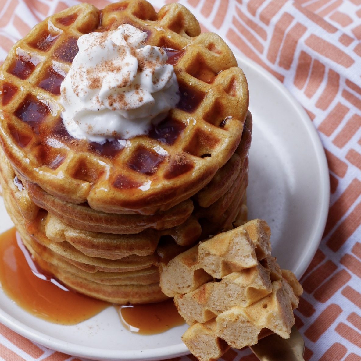 Healthy pumpkin waffles