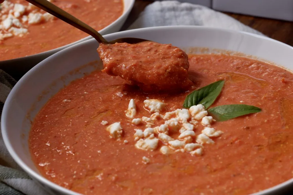 roasted tomato feta soup