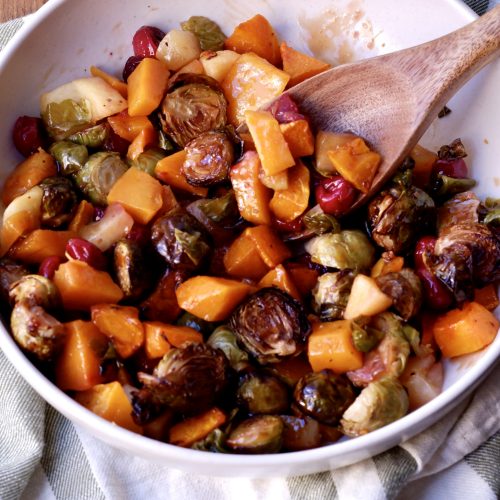 spicy maple roasted vegetables