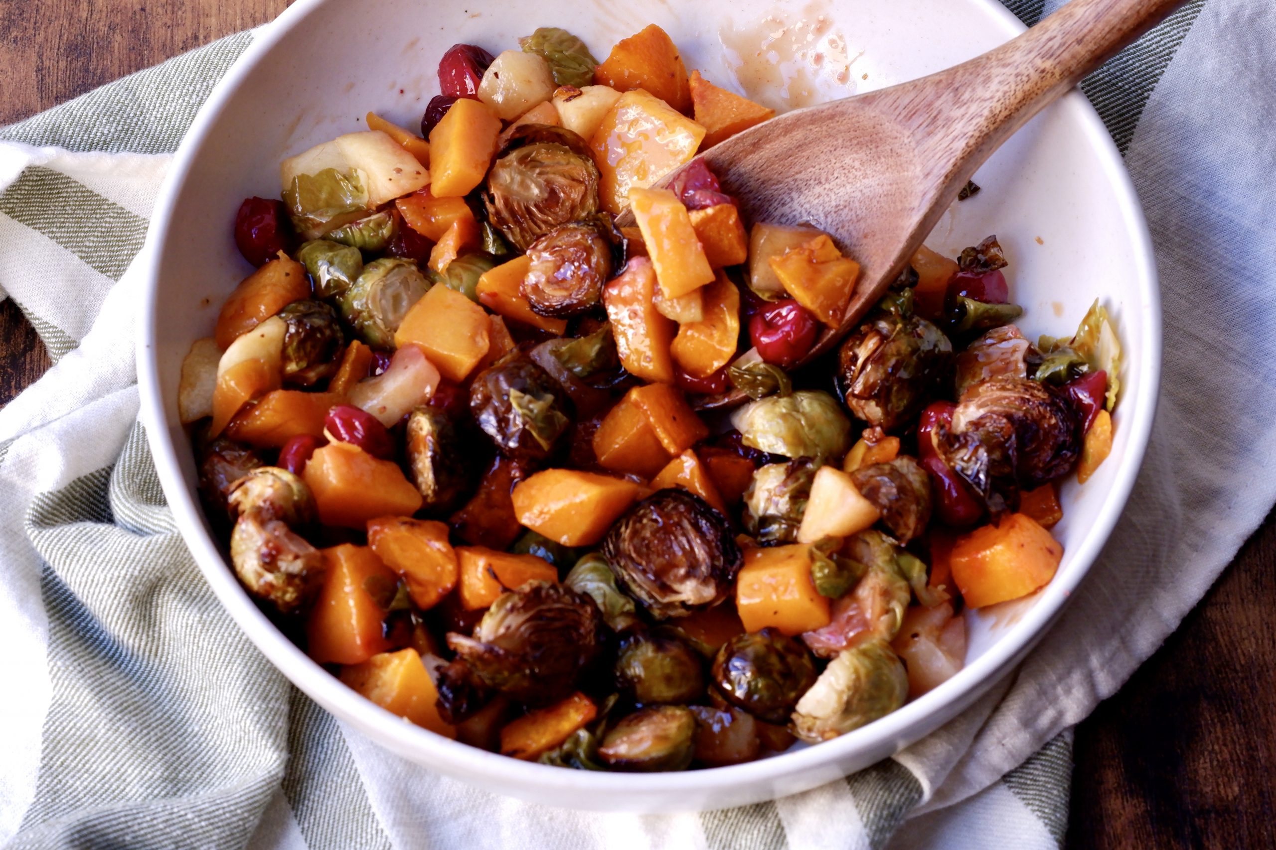 spicy maple roasted vegetables