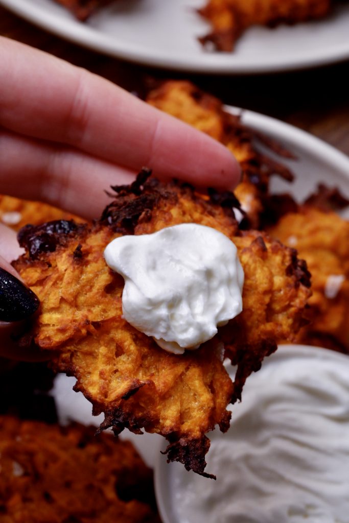 air fryer sweet potato latkes