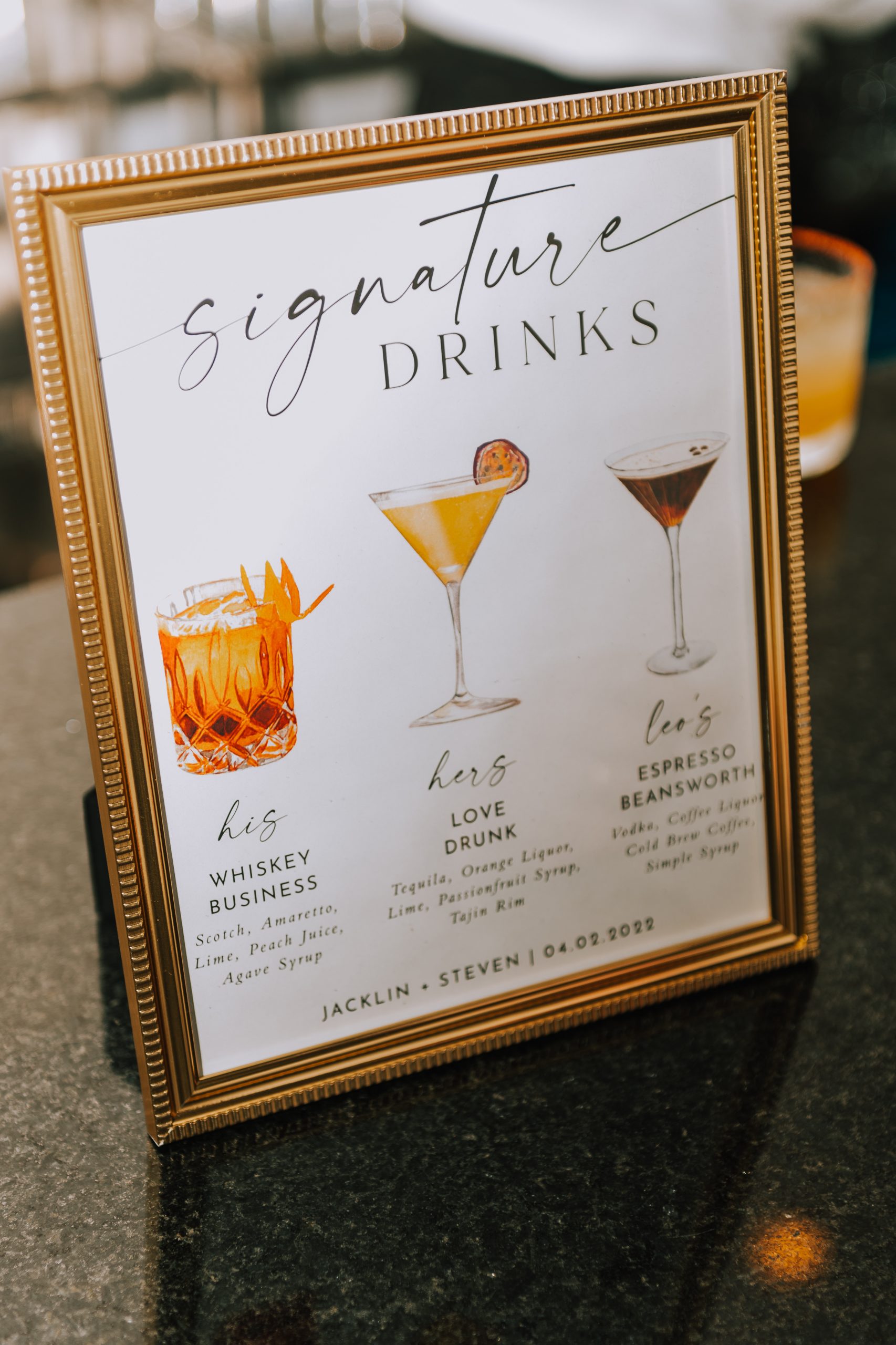 destination wedding at unico 2087 signature drinks