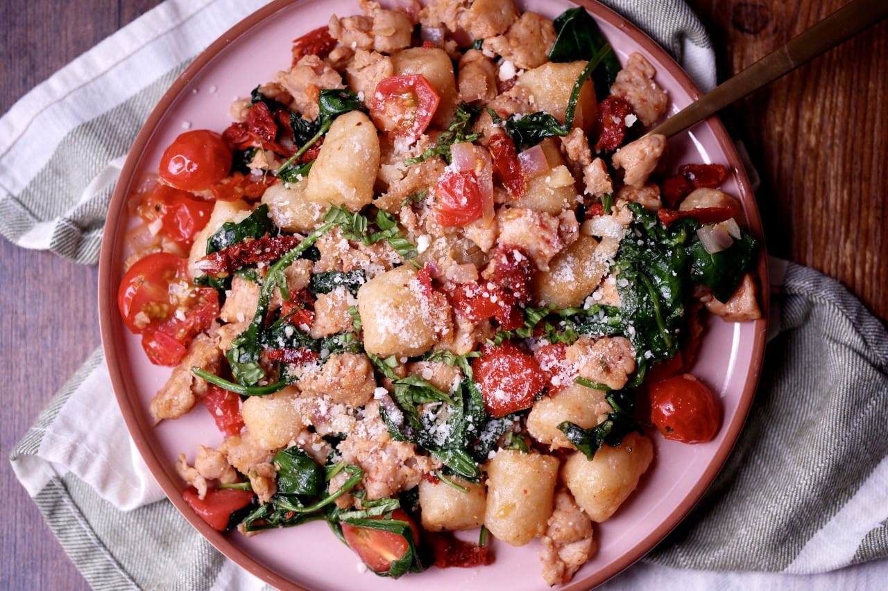 Cauliflower Gnocchi and Sausage Skillet Food By The Gram