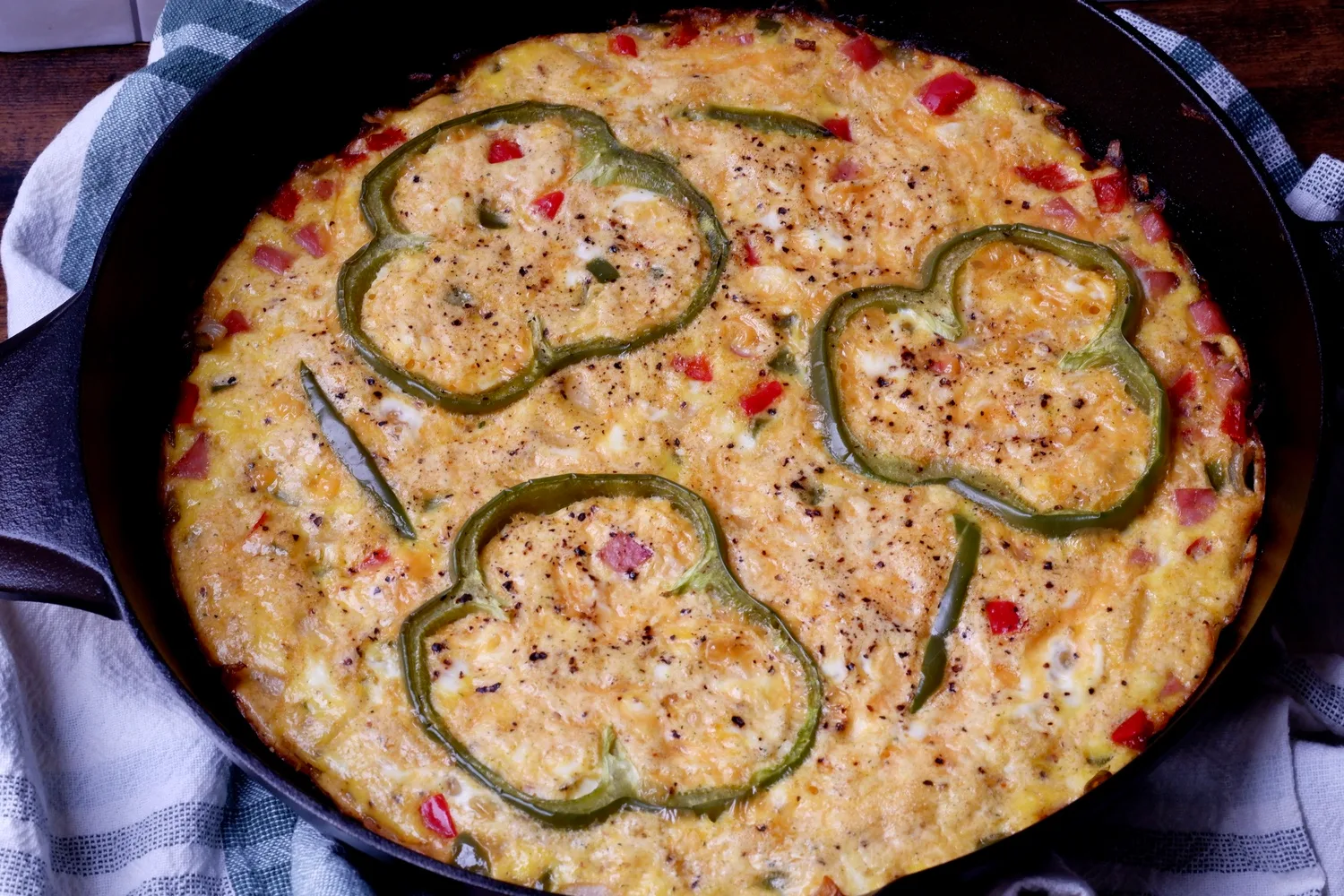 ham cheese veggie frittata