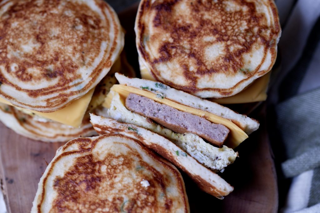 scallion pancake breakfast sandwiches