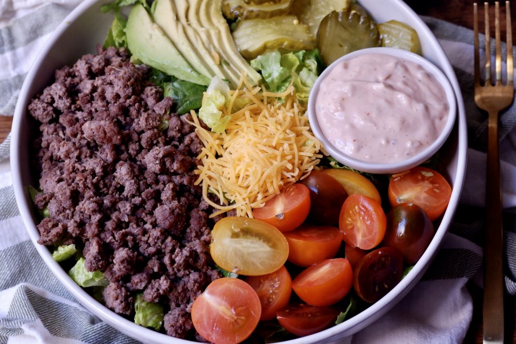 healthy burger bowls