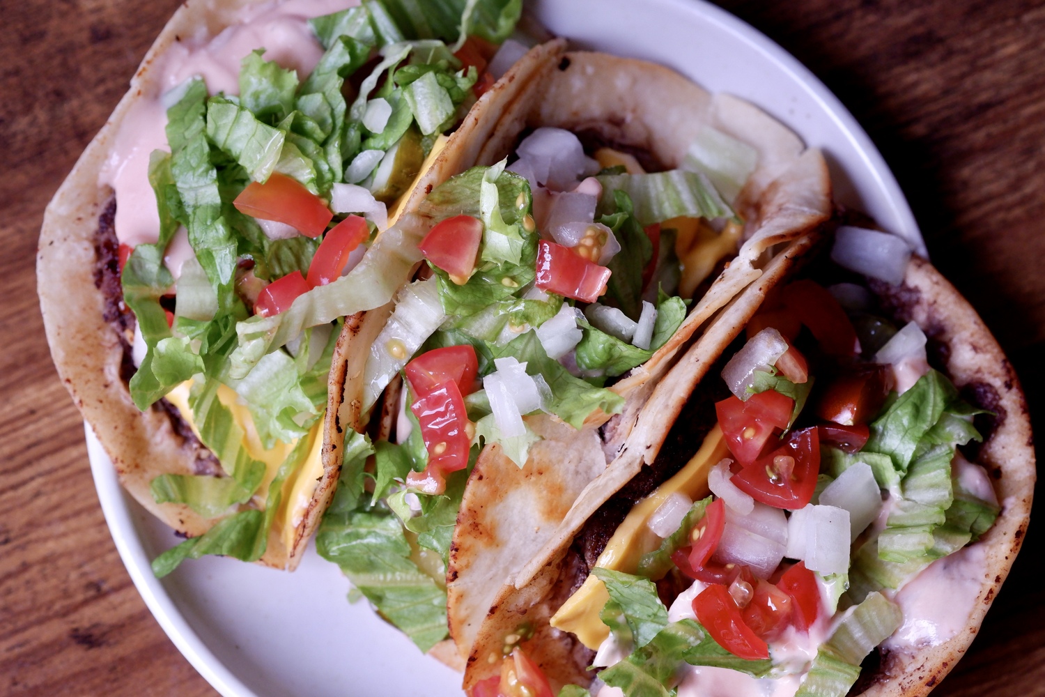 smash burger tacos