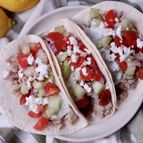 greek chicken tacos