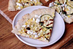 healthy summer squash & corn pizza