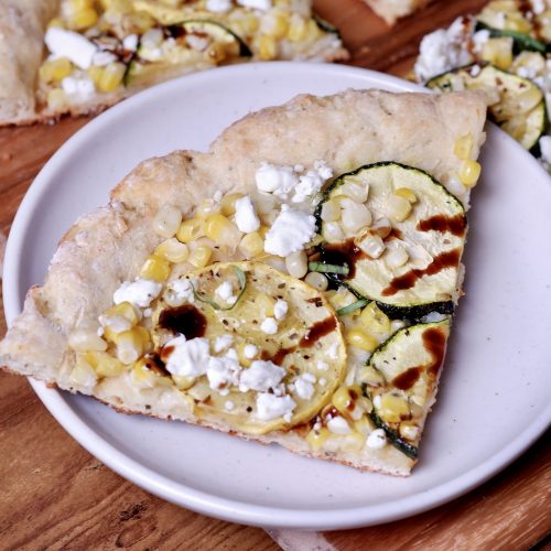 healthy summer squash & corn pizza