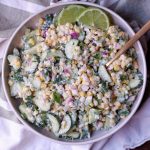 creamy corn and cucumber salad