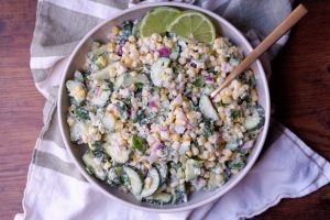 creamy corn and cucumber salad