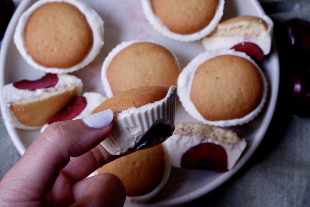 cherry cheesecake ice cream bites