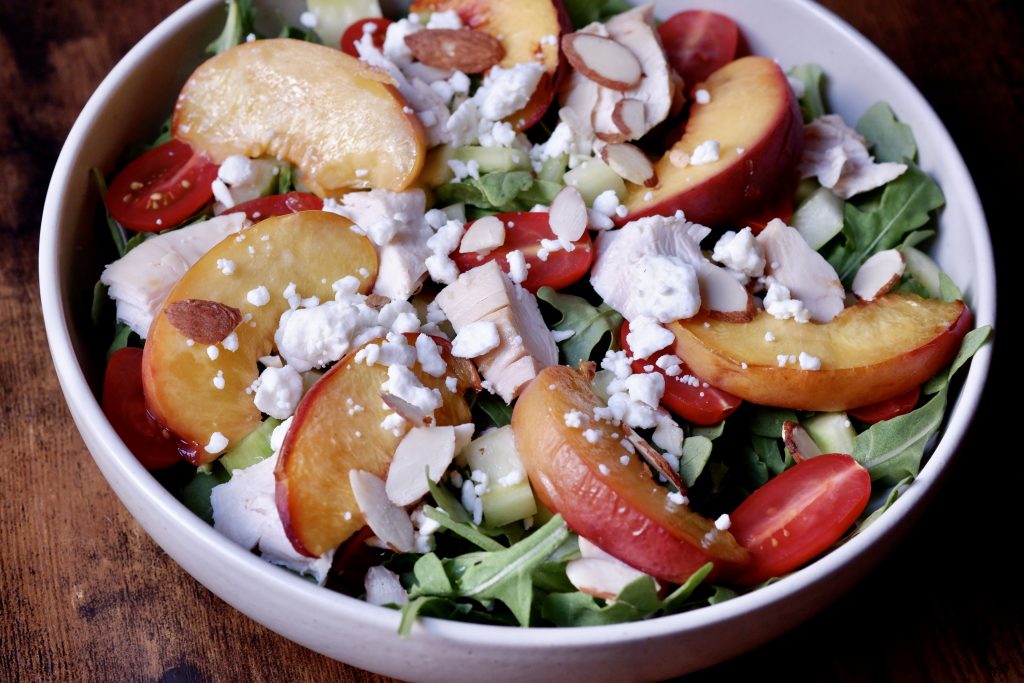 air fryer peach salad