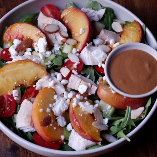 air fryer peach salad