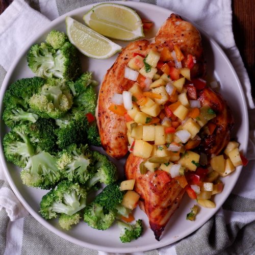 bbq chicken with peach salsa