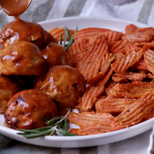 apple cider bbq meatballs